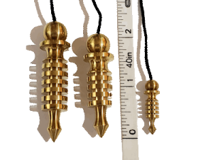 Isis brass pendulums size comparison. Isis Brass Pendulums Size Comparisons