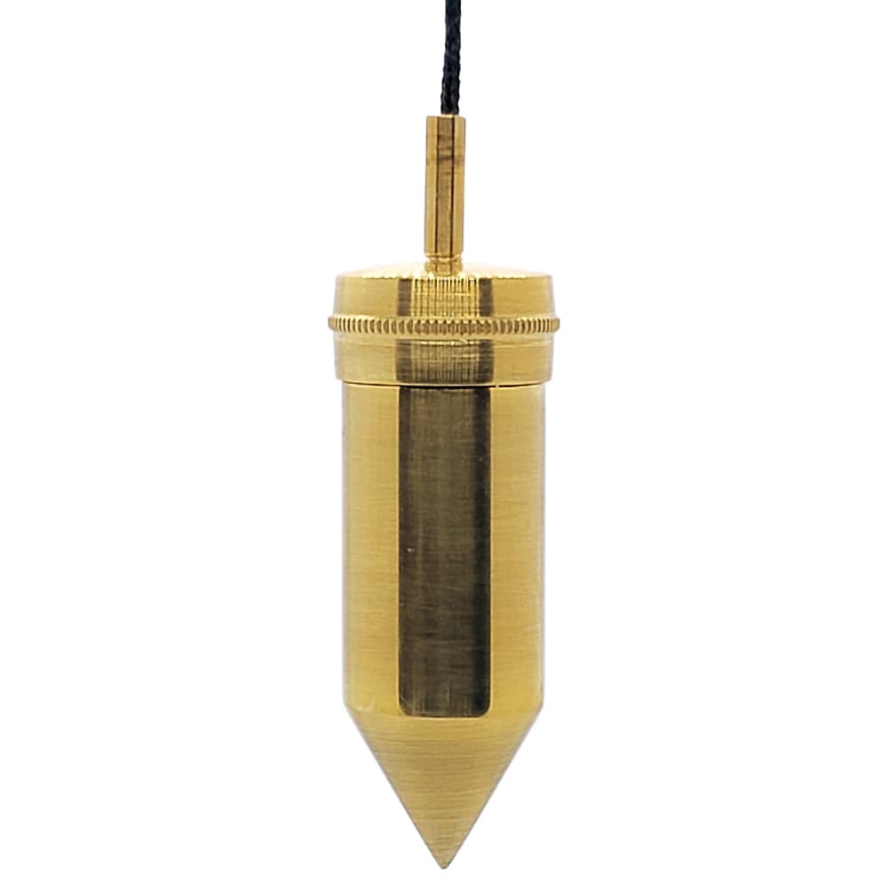 Hermetic Brass Dowsing Pendulum with Witness Chamber and Secondary Inner Pendulum.