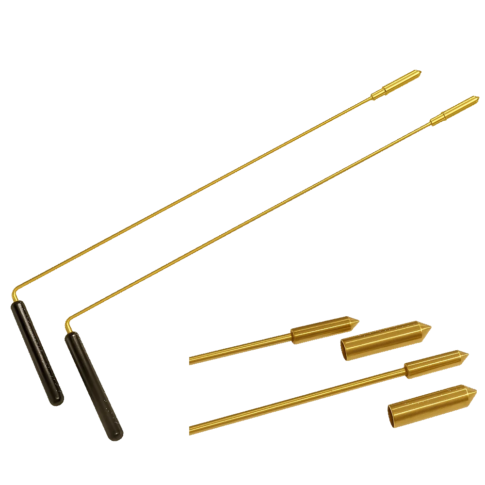 L-Rod (Spanish Resonator) with close-up of Witness Chamber Tips.