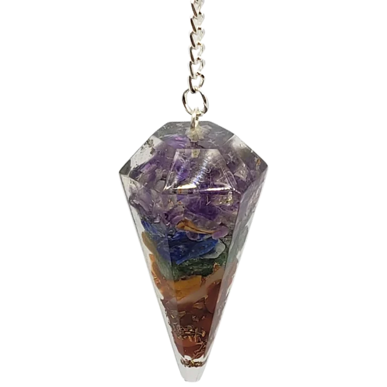 OrgoneChakra Layered Crystal Pendulum.