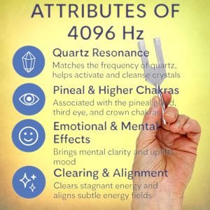 Infographic of 4096 Hz Crystal Tuner Tuning Fork.