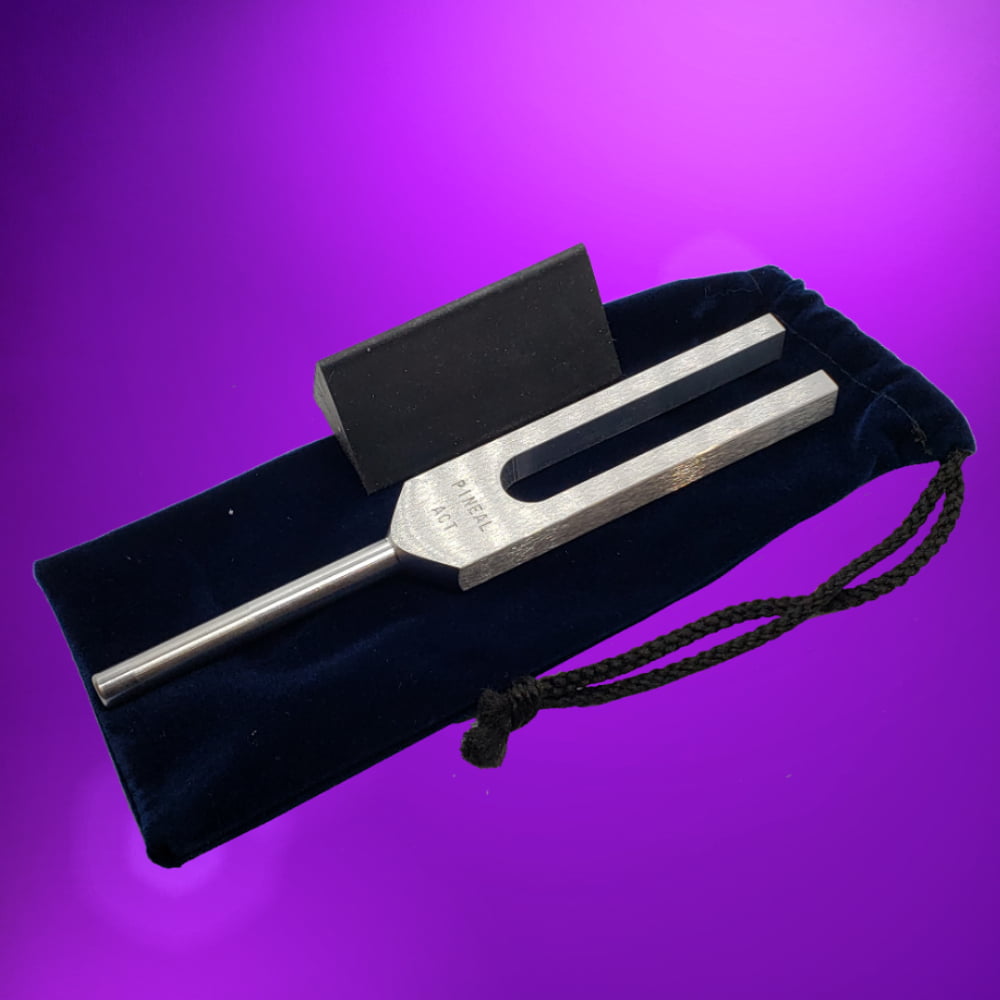 Pineal Gland Tuning Fork with Velvet Pouch and Rubber Activator.
