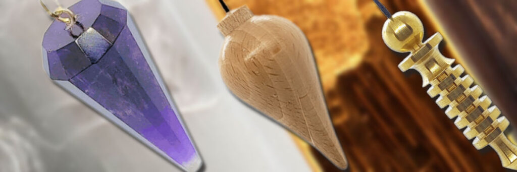 Amethyst Crystal, Conical Beech Wood and Isis Brass Pendulum