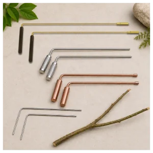 Are dowsing rods magnetic? Examples of different L-rods.