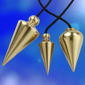Triangle and Teardrop Brass Pendulums Highlighted.
