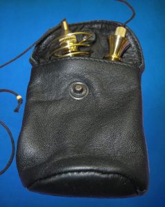 Large Leather Pendulum Pouch with Pendulums.