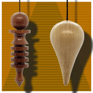 Isis mahogany wood and Conical beech pendulum. Mahogany wood Isis and Conical beech woo pendulum.