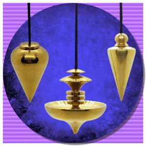 Teardrop, Mer-Isis, and Triangle brass pendulums. Teardrop, Mer-Isis, Triangle brass pendulums.