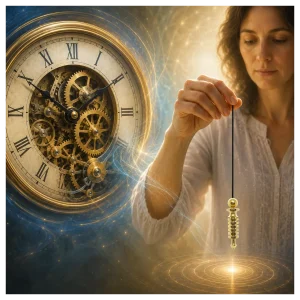 The analogy of clock hands and dowsing.