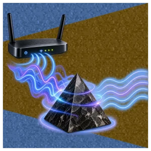 Conceptual illustration of the proposed energetic interaction between shungite and an electromagnetic field