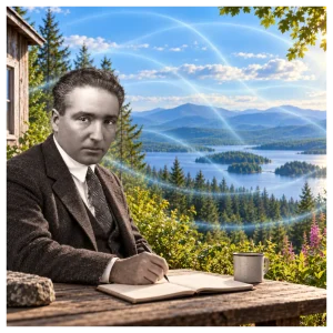 Reich portrait based on a public-domain photograph by Ludwig Gutmann. Wilhelm Reich - Proponent of the Orgone Theory.