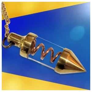 Copper spiral brass pendulum. Copper spiral brass dowsing pendulum.