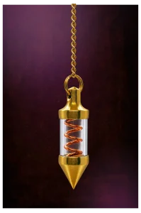 Copper spiral brass pendulum. Copper spiral brass dowsing pendulum.