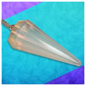 Opalite crystal dowsing pendulum. Opalite crystal dowsing pendulum.