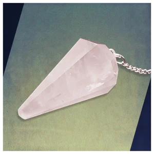 Rose Quartz Crystal Pendulum Rose quartz crystal dowsing pendulum.